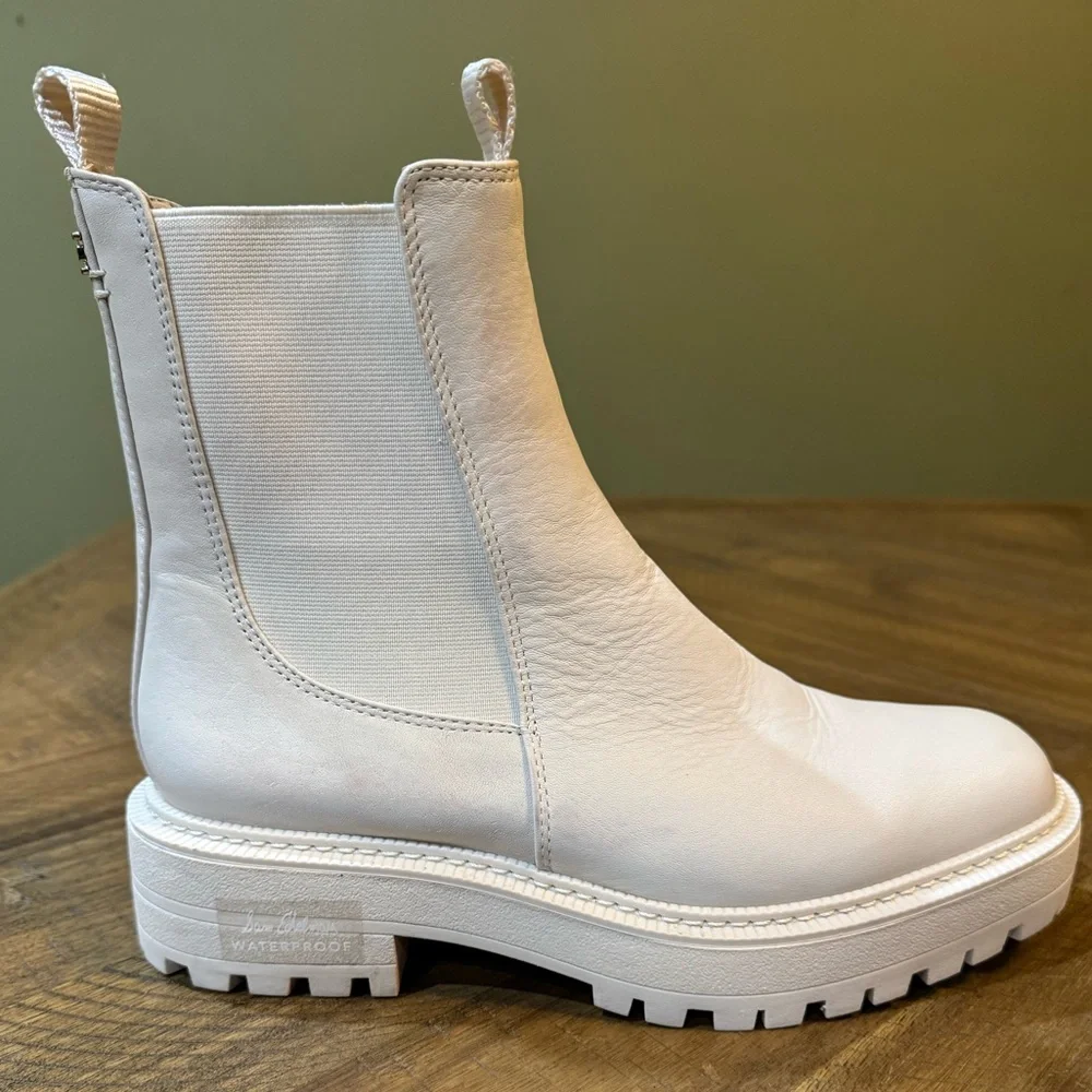 Sam Edelman Modern Ivory “Laguna” Chunky Sole Chelsea Boots Women’s Size 8 - Picture 10 of 16